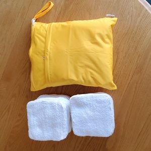 NWOT NEW! 50 Reusable Cotton Terry Wipes kit with double pocket Alvababy…